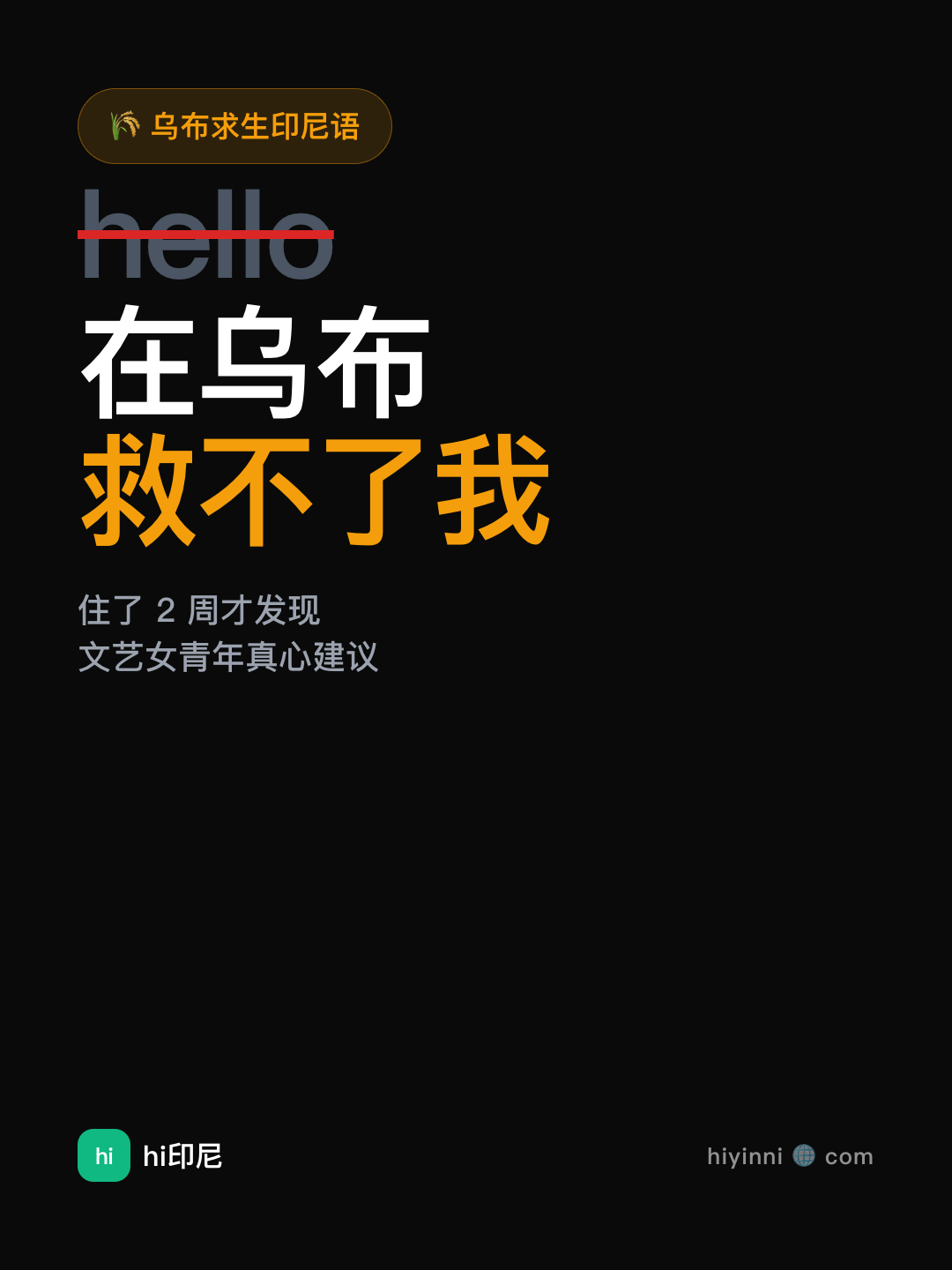 封面 · 黑底 hello 救不了我