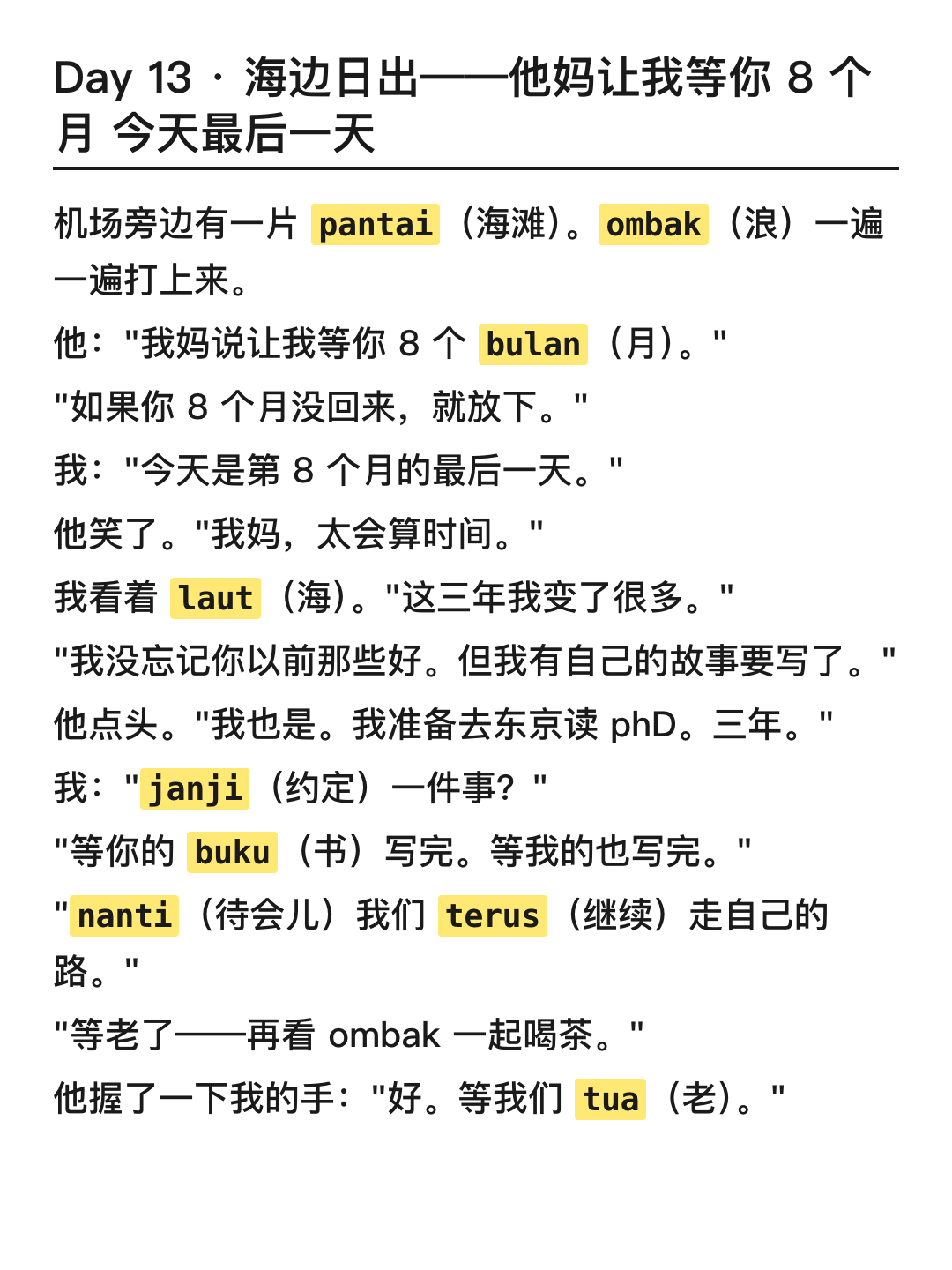 爽文 海边日出 8 个月之约